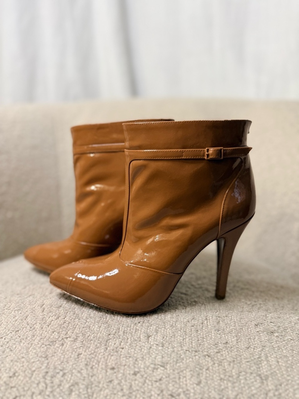 Maison Martin Margiela Caramel Patent Leather Stiletto Booties - US 6 (36.5) - Picture 3 of 6